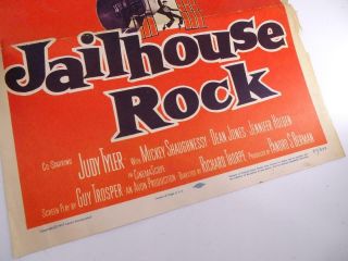 Vintage 1957 Elvis Presley Jailhouse Rock MGM Movie Poster 57/533 5