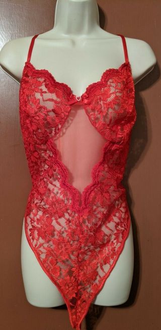 Movie Star Red Vintage Teddy Size 2x - Thong Back