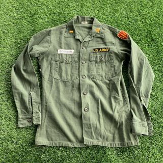 Vintage Us Army Green Long Sleeve Shirt Large