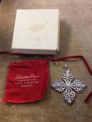 Vintage 1978 Reed & Barton Sterling Silver 925 Christmas Cross Ornament