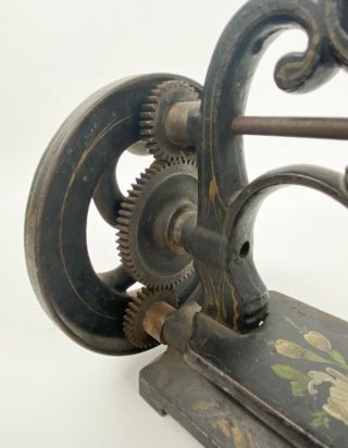1860s Antique Cast Hand Crank Sewing Machine Nettleton Raymond Brattleboro,  VT?? 6