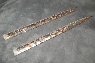 2 Vintage Clear Acrylic Lucite Taper Candles With Copper Flecks