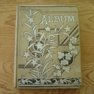 H80 - Victorian / Edwardian Scrap Album - Antique Scrapbook - 22 Pages,  44 Sides