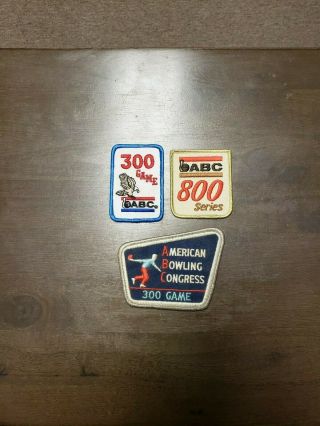 Abc American Bowling Congress 300 Game & 800 Series Patches Vintage