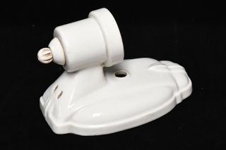 Vintage White Ceramic Porcelain Bathroom Sconce Art Deco Architectural Dc
