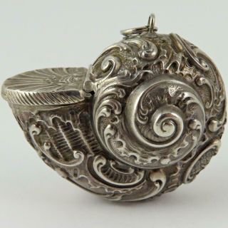 Antique Storck & Sinsheimer German Silver Snail Chatelaine Thimble Holder Box