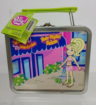 Vintage 2004 Polly Pocket Small Tin Box Storage Carrying Case Wacky Wardrobe