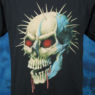Vintage 80s Demon Skull Paper Thin T - Shirt M/l Satan Zombie Biker Punk Rock Nos