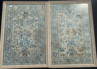 Large Unusual 19th Century Chinese Embroidered Silk Panels