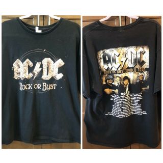Acdc Rock Or Bust World Tour 2015 Official Band Tour Shirt Mens 2xl Xxl Ac/dc