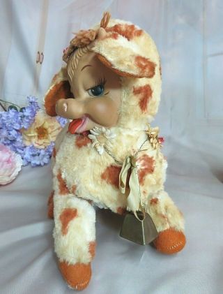 VINTAGE 1950 RUSHTON Star Creations RUBBER FACE plush TOY Daisy Belle COW & CALF 6
