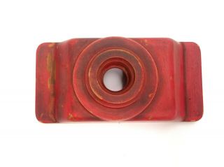 Small Red Painted Wood Foundry Casting Pattern Industrial Sculpture Modern Art
