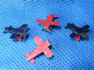 Vintage/antique - 4 Tiny/mini/small Pressed Steel Toy Airplanes
