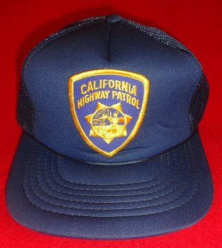 Vintage California Highway Patrol Snap Back Trucker Mesh Cap Hat