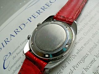 Blue Dial Vintage S/S Men ' s 1950 ' s Girard Perregaux Alarm Swiss Watch 4 REPAIR 2
