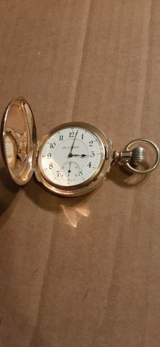 Antique 1902 Illinois Watch Co.  Railroad Gold Pocket Watch