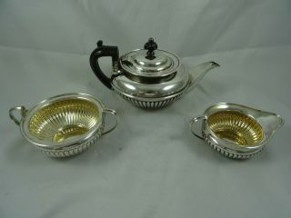 , Edwardian Sterling Silver `bachelors` Tea Set,  1904,  521gm