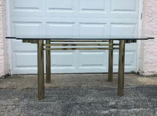 Fantastic Pace Racetrack Brass Dining Room Table 120 Matching Beveled Glass Top