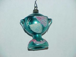 Vintage De Carlini Hand Blown Glass Christmas Ornament Urn Pot Italy Figural