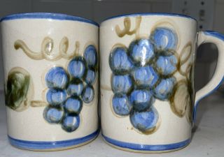 Two (2) John B Taylor Ceramics Louisville,  Ky Coffee Mug Grapes Made In Usa