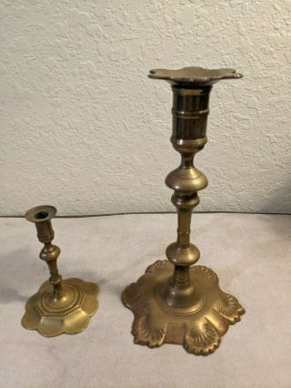 2 Antique Ig Sven Berg Brass Candlestick Colonial Williamsburg Candle Holders