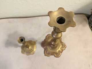 2 Antique IG Sven Berg Brass Candlestick Colonial Williamsburg Candle Holders 2