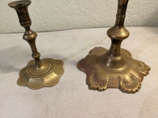 2 Antique IG Sven Berg Brass Candlestick Colonial Williamsburg Candle Holders 3