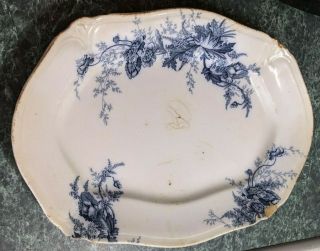 Johnson Bros England Antique Blue And White Paris Pattern Serving Platter