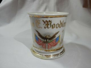 Antique W.  G.  & Co Limoges France Personalized Patriotic Porcelain Shaving Mug