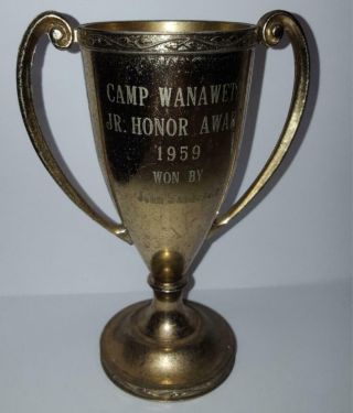 Vintage Camp Wanawtea 1959 Jr.  Honor Award 2 Handle Trophy