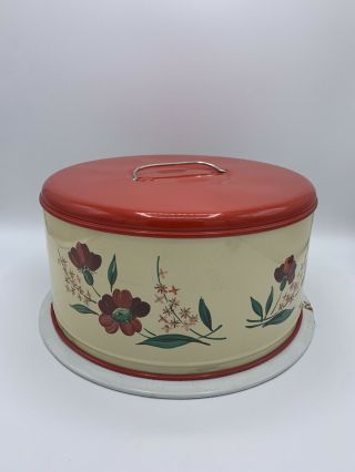 Antique Vintage Cake Tin Metal Cake Holder / Keeper / Carrier