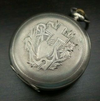 Antique 1900s Swiss 800 Silver Pocket Watch - Engravings