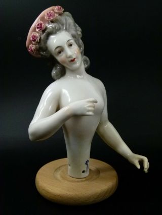 Antique German Half Doll Lady Princess Lamballe By Dressel & Kister
