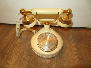 Vintage Antique Old Fashioned Rotary Dial Phone Handset Desk Telephone