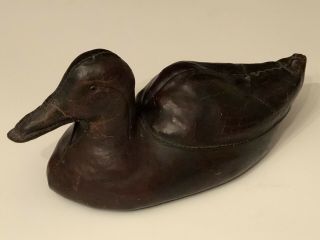 1950s Vintage Dimitri Omersa For Abercrombie & Fitch Leather Duck Decoy 15”