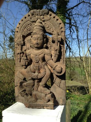 Indian Hindu Temple Carving Of A God
