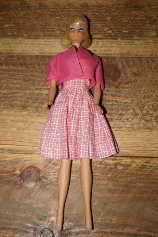 Vintage Barbie Htf Blond Long Hair American Girl In Clone Outfit