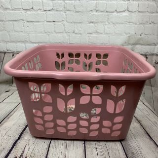 Vintage Rubbermaid 2968 Square Laundry Basket Tulip Pink Retro