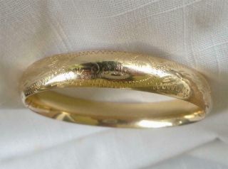 Vintage Or Antique 14k Gold Hinged Bangle Bracelet