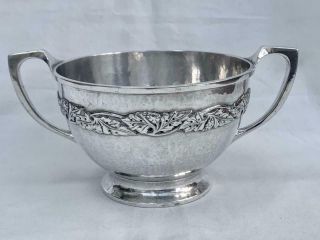 Outstanding Arts & Crafts Style Sterling Silver Bowl By Sibyl Dunlop London 1925