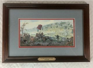 Vintage Dale Gallon " Little Round Top And The.  " Framed Print 15 1/2 " X 9 1/2 "