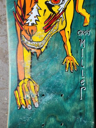 Vintage Schmitt Stix mini Chris Miller Dog skateboard deck Powell Dogtown Alva 3