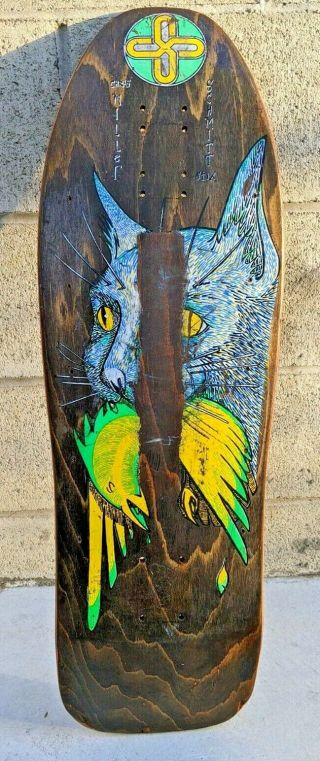 Vintage Skateboard Schmitt Stix Chris Miller Og 1989 Miller 2 Cat And Bird