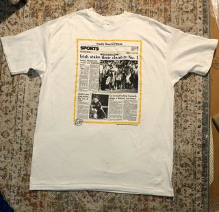 Vintage 90’s South Bend Tribune Notre Dame Foot Ball T Shirt Xxl College