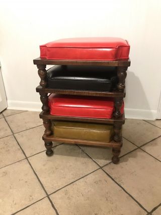 Vintage Ethan Allen Stacking Foot Stools Ottoman Mcm Footstools (4)