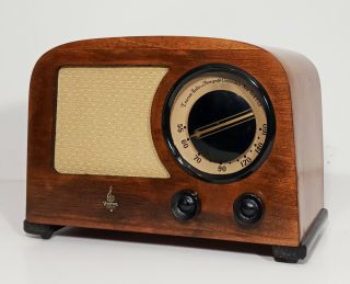 Old Antique Wood Emerson Vintage Tube Radio - Restored Art Deco Table Top