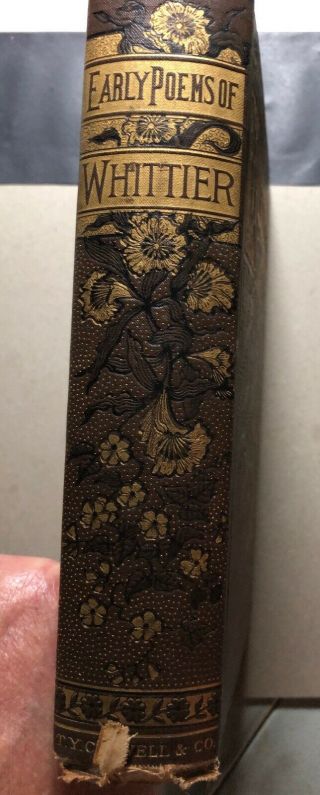 1895 Antique Book " The Early Poems Of Whittier " Hardcover