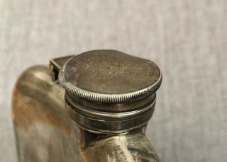 Vintage Sterling Silver and 14k Gold Elgin American WWI Era Flask Hand Hammered 6