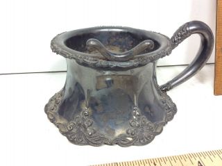 Knickerbocker Silver Co Quadruple Plate Tea Cup w/ Steeping Lid Top Melting Pot 2