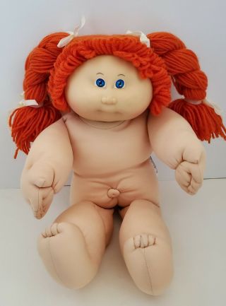 Vintage 1984 Cabbage Patch Kids Doll Girl Red Hair Braids Pony Blue Eyes Coleco